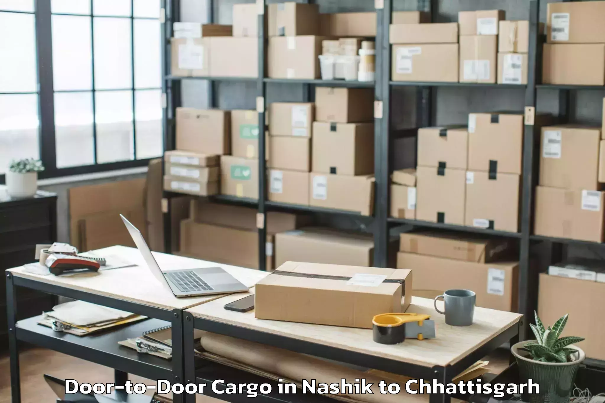 Easy Nashik to Kalinga University Raipur Door To Door Cargo Booking